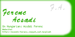 ferenc acsadi business card